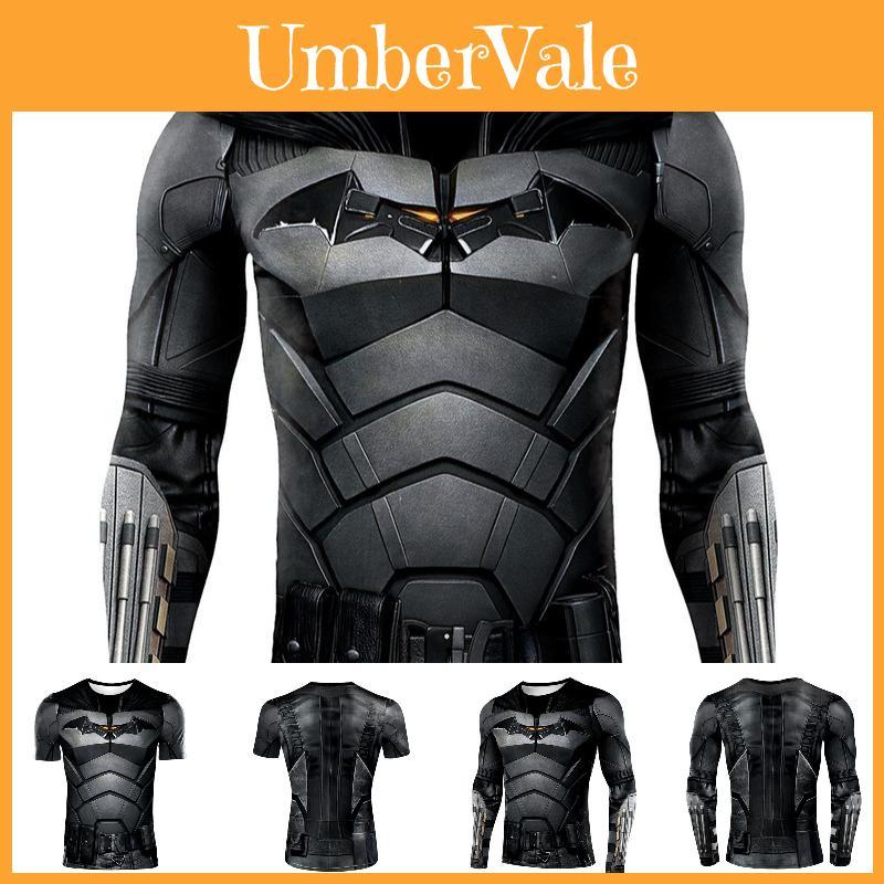 Durable Black Polyester Batman Cosplay Tee For Sports And Fitness