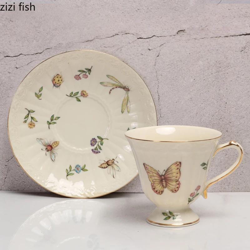 Rural Style Ceramics Coffee Cup and Saucer Afternoon Tea Mug Flower Tea Cup Water Cups Coffee Mug Breakfast Cup Milk Mugs