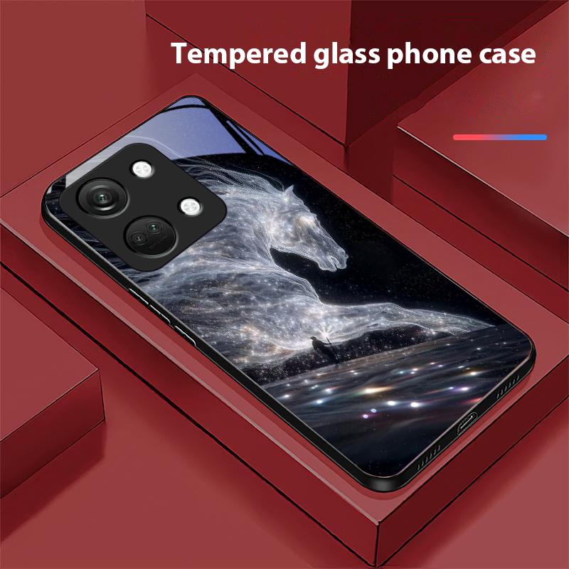 Space Starry Sky Horse For OnePlus Nord CE N3 30 2 20 4 2T 2 Lite 5G Ace 5 2V 6 7 10 8 9 12 13 Tempered glass phone case black