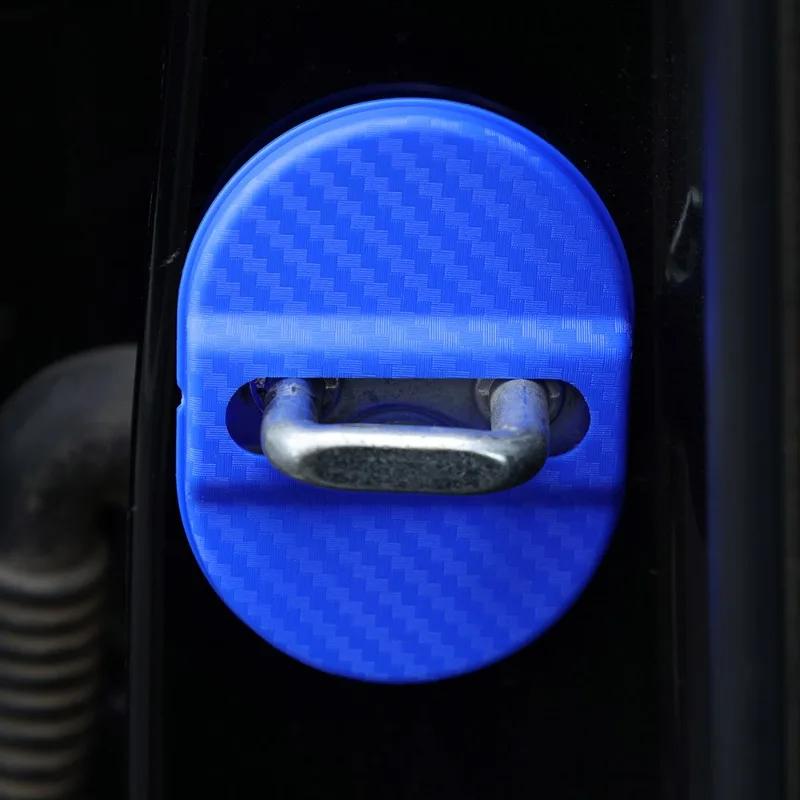 Защитная крышка замка двери автомобиля Пряжка замка двери автомобиля Украшение из углеродного волокна Амортизирующая защитная накладка Аксессуары для амортизатора