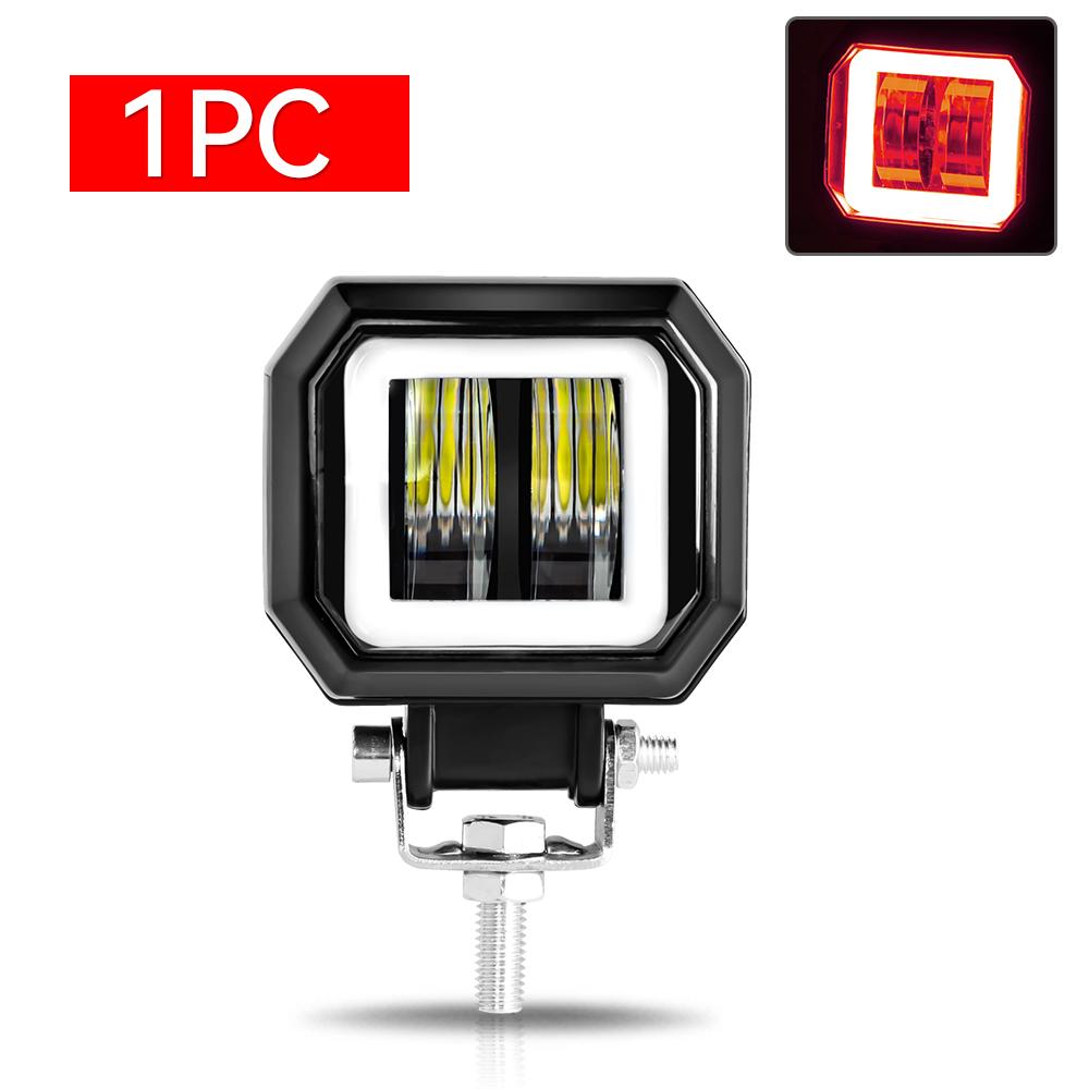 Motorcycle headlights 20W Round Wrangler Car Work Light with Aperture Off road Vehicle Modified Spotlight