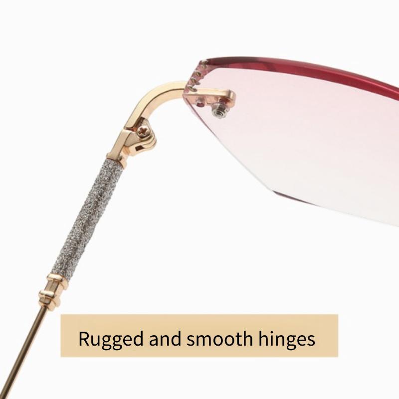 Ретро очки для чтения без оправы, синий свет, блокирующий ромбовидную огранку, градиентные очки для дальнего видения, очки для женщин