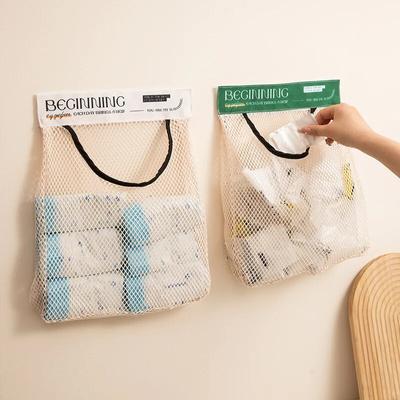 Новый кухонный держатель для мешка для мусора, сетчатый карман, аксессуары для шкафа, сумка для хранения, настенная многоразовая сумка-органайзер для фруктов