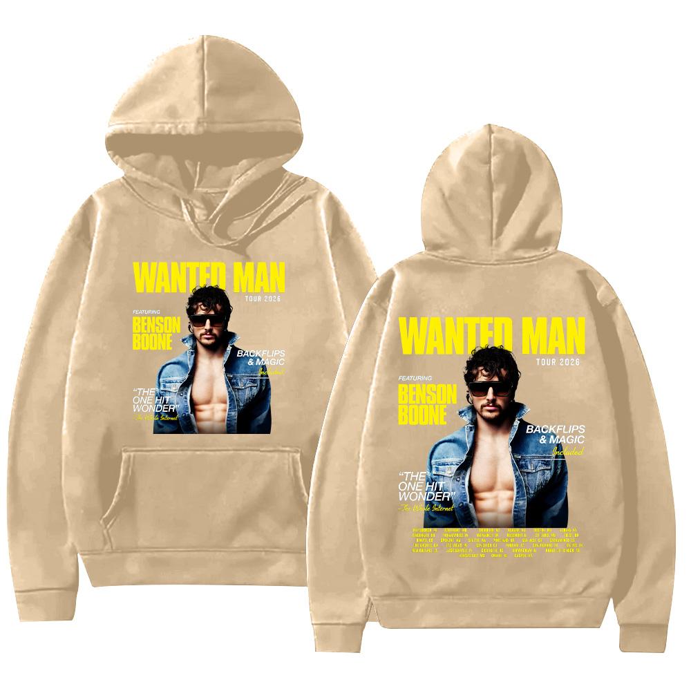 Benson Boone Wanted Man Tour 2026 Hoodies Men Women Clothing Fashion Long Sleeve Sweatshirts Casual Hip Hop Pullovers