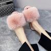 New Style Women's Home Slippers Winter Pink Fur Flats Furry Elegant Comfortable Soft Shoes for Woman Slippers Zapatos Mujer