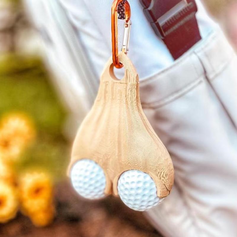 Golf Ball Testicle Sac Holder The Ultimate Gag Golfer Gift Portable Golf Holder For Golf Lovers With Carabiner Golf Themed Party