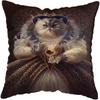 Vintage Painting Cat Dog Animal Pillow Cover Car Decor Cushion Cover Home Sofa Bed Cushion Cover