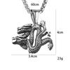 Jewelry Double Dragon Divine Dragon Pendant Necklace Punk Retro Trendy Male Divine Dragon Titanium Steel Pendant