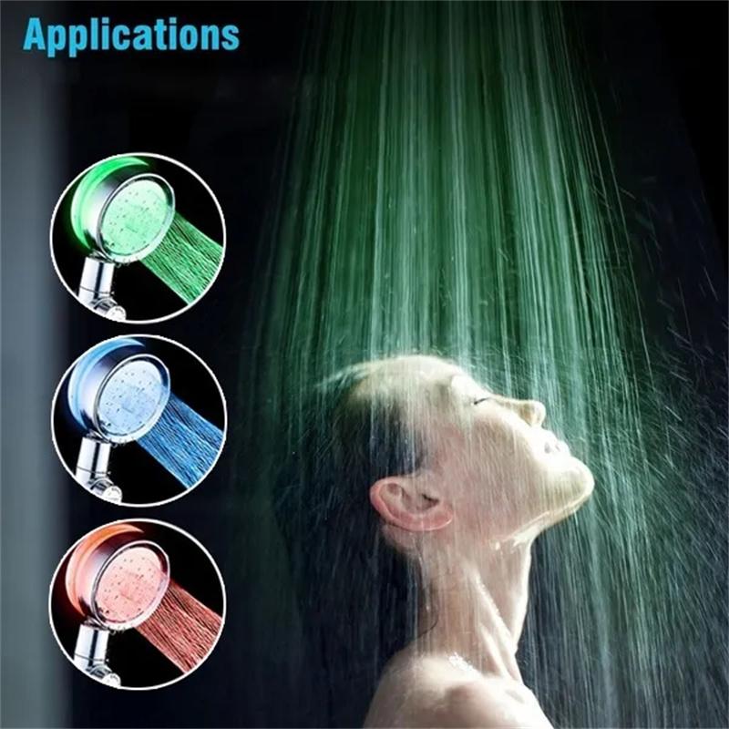 7 Color LED Shower Head Shower Automatic Color Changing Water Saving Shower Filter Shower Head With/No Rgb Temperature Control