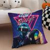 DDaft PPunk Band Cushion Cover Throw Pillow Cover Hidden Button Durable Polyester Chair Cushion