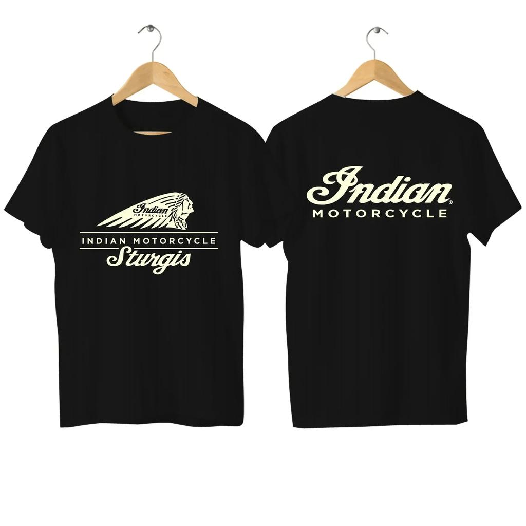 Новая мужская футболка повседневная Indian Motorcycle из чистого хлопка с графическим принтом, оверсайз, мотоциклетная, в стиле ретро, уличная одежда, повседневный топ