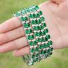 Luxury 925 Sterling Silver Emerald Gem Moissanite Diamond 18 /20cm Bracelet for Women Bangle Charm Fine