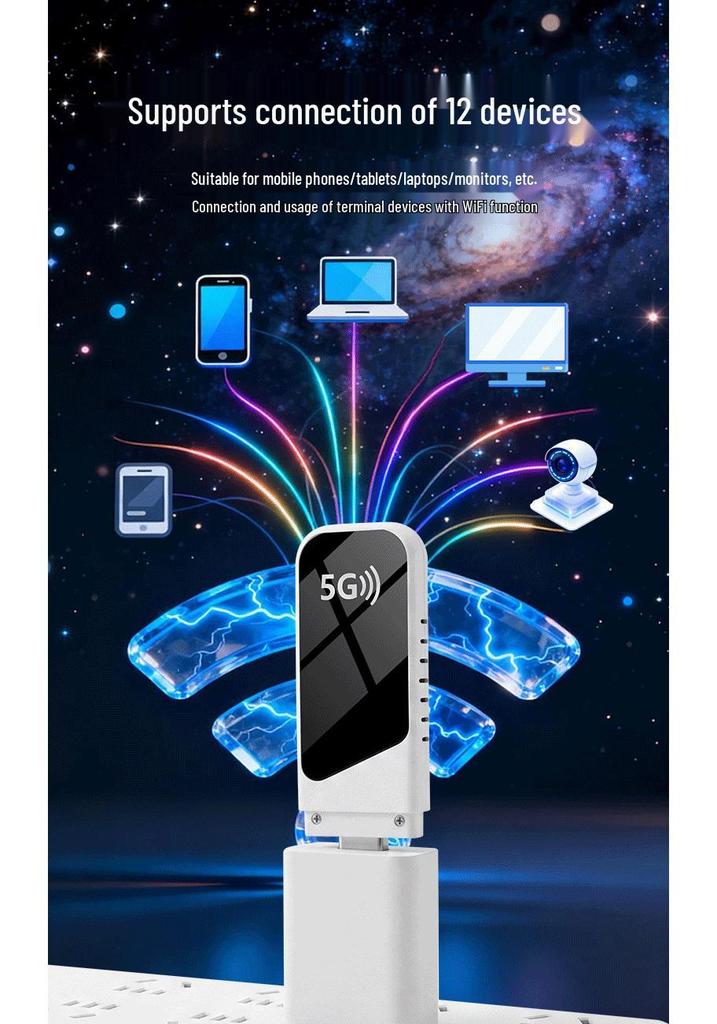 Портативный WiFi 5G 2026 - Беспроводная сетевая карта WiFi6, SIM-карта не требуется для универсального мобильного подключения в путешествиях.