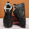 Осень и зима Кожаная поверхность Бархат Уличный спорт Защита от холода Теплые хлопковые ботинки Толстая подошва Увеличение роста Шнуровка Кеды Мужская обувь