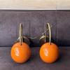 Set of 2 Orange Retr Mid-Century Modern Wall Sconces Handmade Brass Vanity Fixture Wall Lights for Bathroom, Kitchen, Living Room
