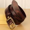Men's Retro Copper Buckle Genuine Leather Belt - Simple Fashion Pin Style