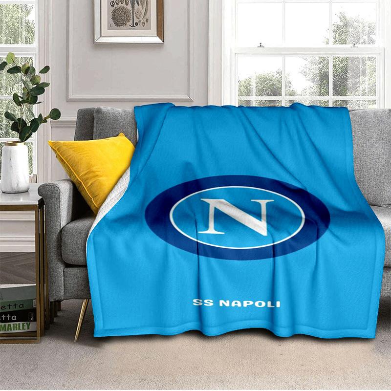 Napoli Football Club Emblem Blanket Outdoor Flannel Blanket for Camping, Hiking, Garden Parties, Picnic Essentials,gift for family and friends