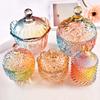 Covered Household Storage Can Crystal Glass Candy Can with Cover Creative Personality Fashion Small Delicate Glass Fruit Plate