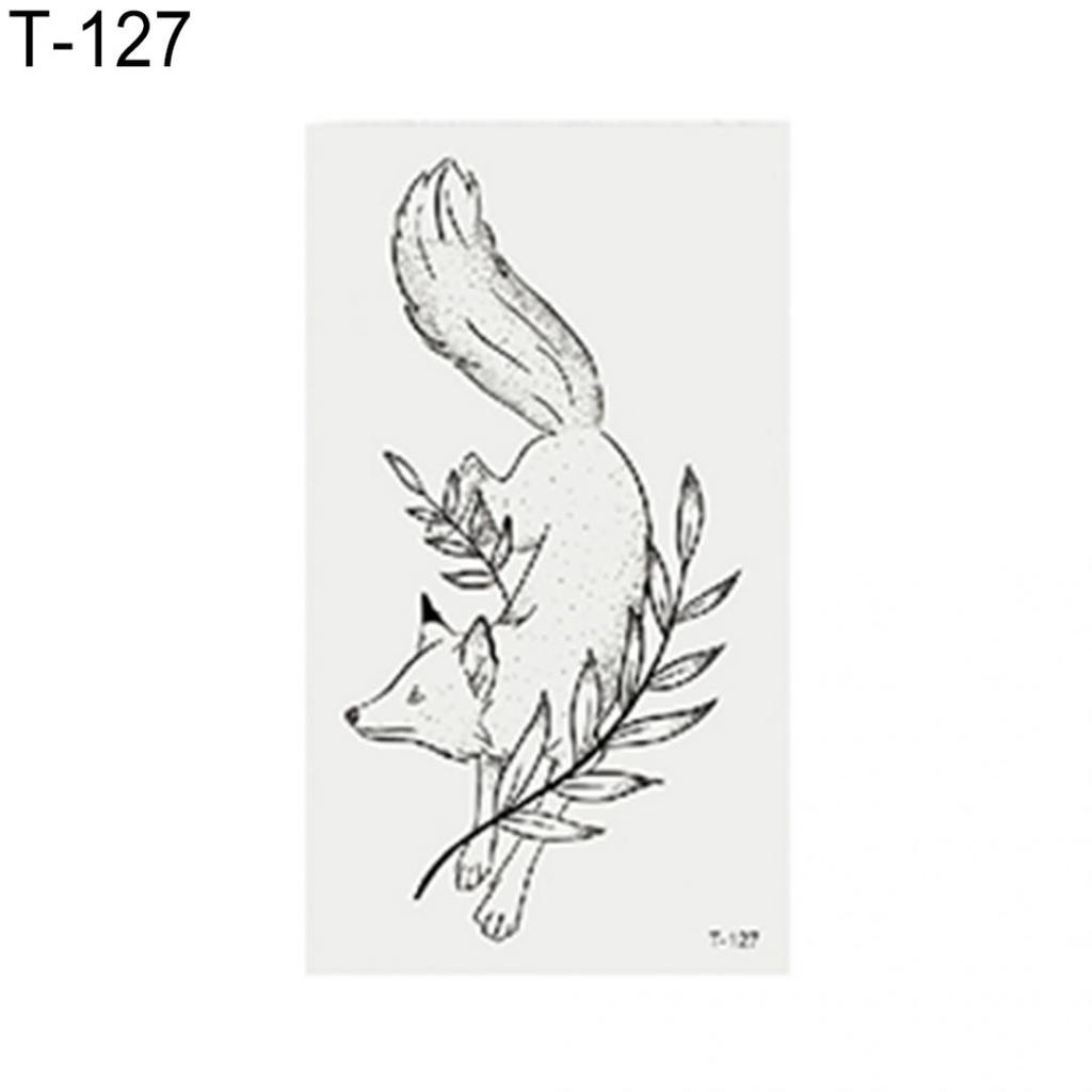 Fashion Unisex Flower Fox Feather Dreamcatcher Body Arm Temporary Tattoo Sticker