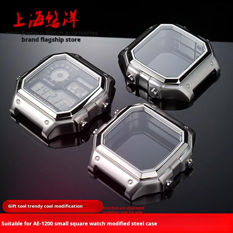 Ae1200 Модные Аксессуары Для Casio Комплект Корпуса Модифицированный Металл AE-1200 Ae-1300 Безель Стекло Ремешок Кольцо Стальная Часовая Лента