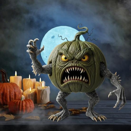 Тыква Злая Фигурка Жуткая Полимерная Хэллоуин Настольное Украшение для Дома Офиса Декора Стола Принадлежности для Хэллоуин Вечеринки