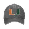 Washed Baseball Cap Miami Hurricanes 2025 College Football Playoff The U is Back Summer y2k Running Hippie Sun Baseball Caps