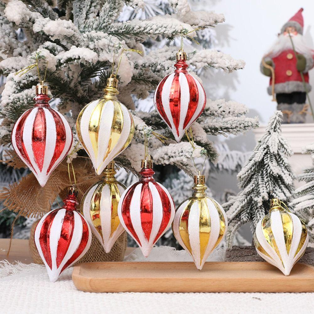 6pcs Mini Painted Christmas Balls Set Cartoon Merry Christmas Tree Decor Party Favors