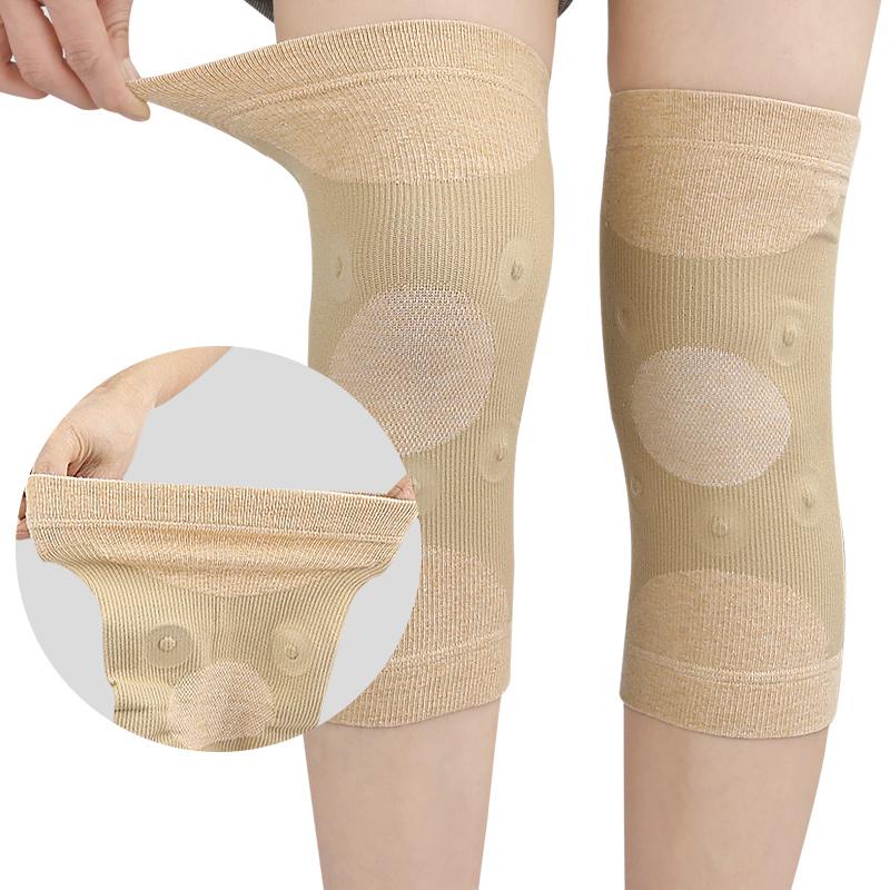 Four Seasons Wearable Warm Magnetic Knee Pads with Knitted Design for Basketball Knee Protection Polyester Material