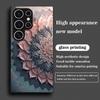 Чехол из закаленного стекла с рисунком «Цветок Мандалы» для Samsung Galaxy S26 S25 S24 S22 S21 S20 FE/Ultra/Plus, противоударная задняя крышка