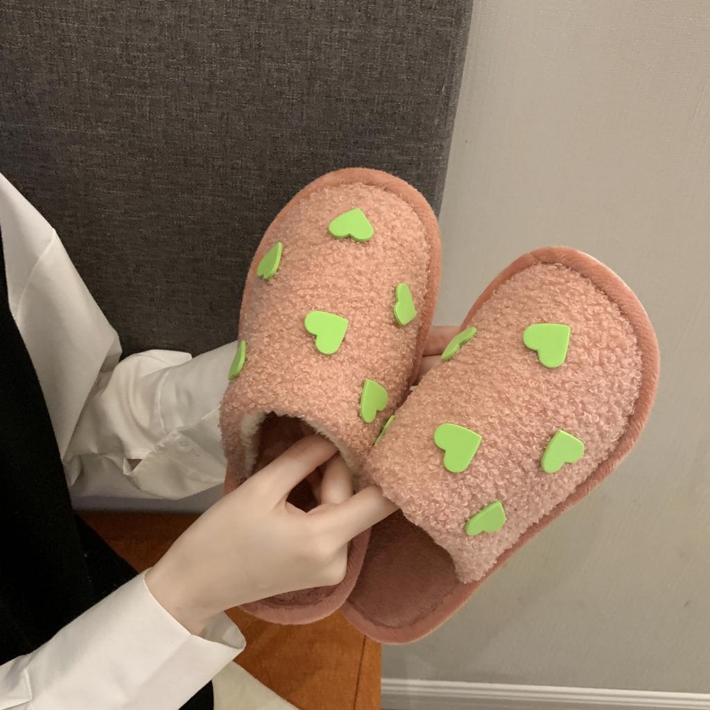 Женские зимние шерстяные хлопчатобумажные тапочки нового стиля, резиновые коричневые плюшевые тапочки свободного размера Baotou на плоском каблуке