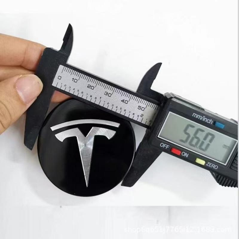 TBQW4 4pcs 56mm Tesla Wheel Center Cap Hub Cover Badge Emblem Sticker Car Accessories For Tesla Model 3 Y 2023 S X Cybertruck Highland