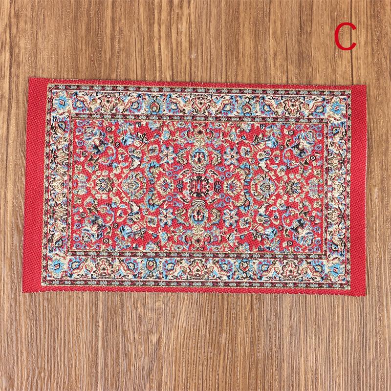 1:12 миниатюрный напольный коврик для кукольного домика, тканый чехол, модель ковра, домашний декор, игрушка