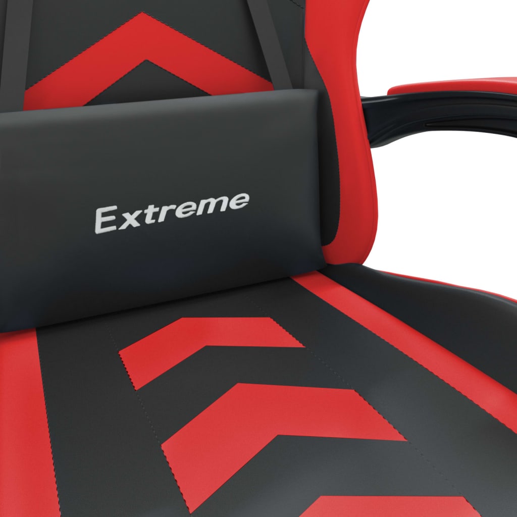 Gaming Chair Black and Red Synthetic Leather