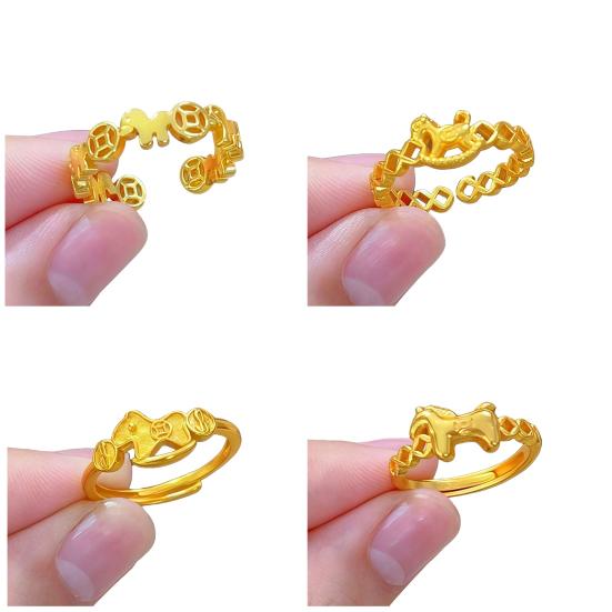 Кольцо на палец Голова лошади Дизайн денег Женское кольцо 2026 год Лошади Открытое регулируемое кольцо Ювелирные аксессуары