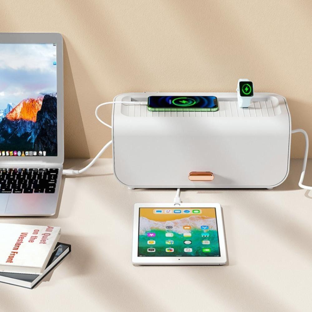 1Pcs Waterproof Cable Storage Box Dustproof Charger Socket Organizer Power Line Storage Case