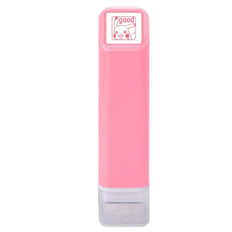 Штамп Kodomo no Kao - Самозаполняющийся штамп Pokémon с одним изображением - Пикачу / хорошо / Цвет: Кораллово-розовый 2870-032