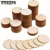 100pcs Round Wooden Slices with Holes, 2in Wood Discs for Crafts, Small Round Wooden Discs Wood Blanks Round Cutouts Ornaments