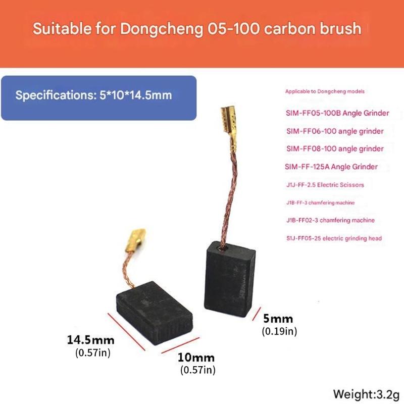 2PCS Professional Carbon Motor Brush Heavy Duty Wear Resistance Suitable for Cutting Machines Grinders Universal Design
