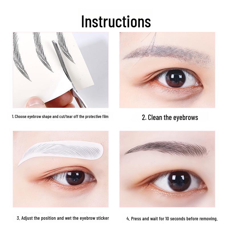 6D наклейки для бровей: Реалистичная водонепроницаемая татуировка-вышивка