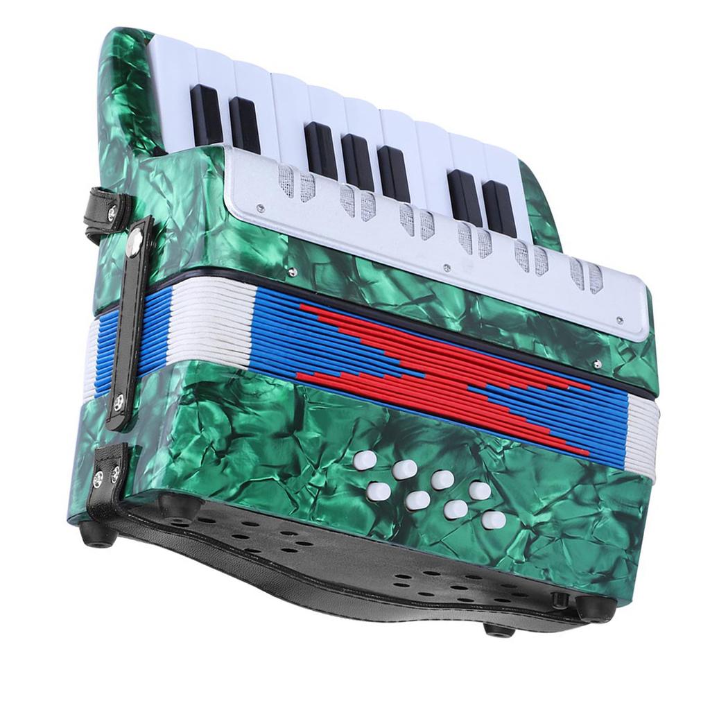 17-клавишный 8-басовый фортепиано-аккордеон музыкальный инструмент для начинающих студентов (зеленый)