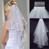 Two Layers Elegant White Ivory Beauty Short Net Tulle Bride Veil ADM
