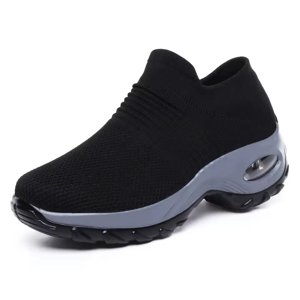 Women'S Training Balance Shoes Breathable Knitted Splicing Soft Increased Thick Soled Shoes Leisure Activities Sports Slip Shoes