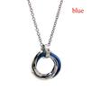 Rapper Three Ring Necklace Simple Hip-hop Style Titanium Steel Necklace Diamond Pendant Rap Boy