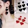 1 Pair Retro Love Earrings Exaggerated Love Earrings Personality Peach Heart Earrings Temperament Earrings
