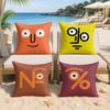 Aesthetic Art JJean Jullien Cushion Cover Silky Short Plush Invisible Zipper Dustproof Sofa Pillow Case For Home Decor