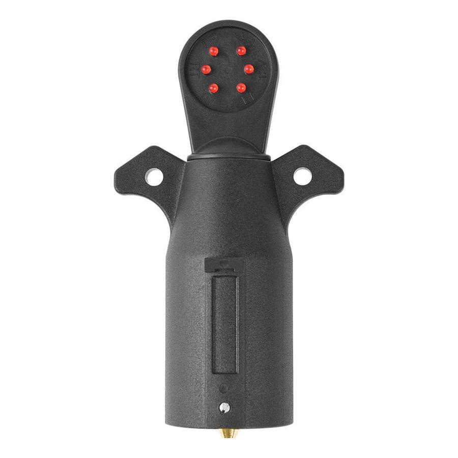 7-контактный тестер цепи проводки RV, штекер разъема со светодиодной индикацией для сцепного устройства прицепа, круглый