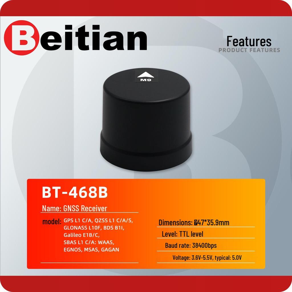 North Sky BT-468B GPS Module with Integrated BeiDou GNSS, QMC5883 Compass, and Antenna