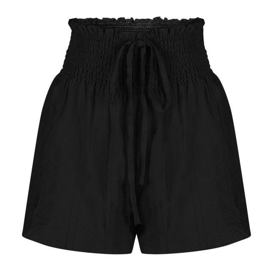 Yousheng Women's Summer Flowy Shorts Elastic High Waist Drawstring Ruffle Mini Skirt Shorts Casual Pleated Stretchy Athletic Shorts