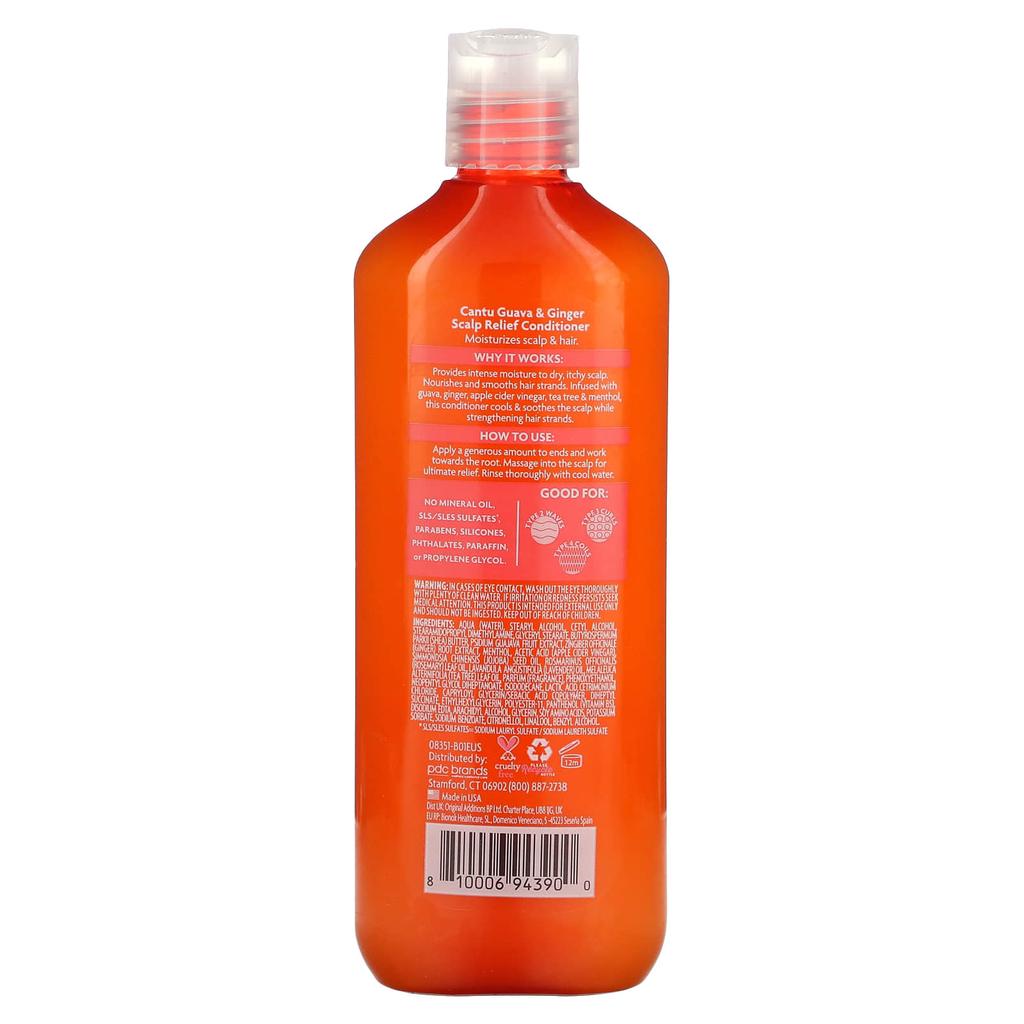 Cantu Кондиционер для кожи головы с экстрактом гуавы для натуральных кудрей, косичек и волн, 13,5 жидких унций (400 мл)