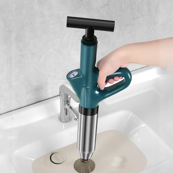 Плунжерный инструмент для удаления засоров сливных труб с барометром в реальном времени Эргономичная конструкция ручки Простой в использовании инструмент для удаления засоров сливных труб